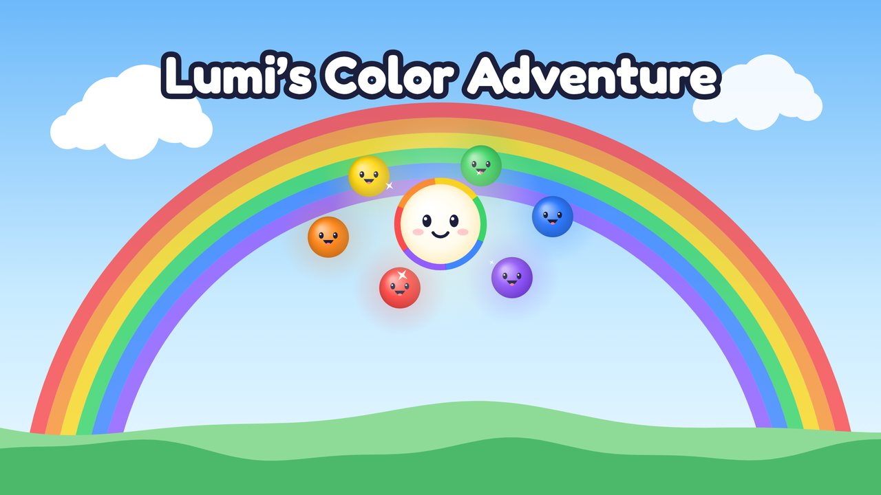 Lumi, a smiling beam of sunlight, in a scene from Lumi's Color Adventure